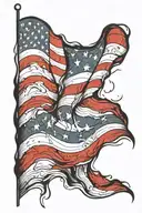 American Flag primarily black tattoo design idea