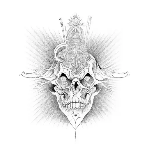 hell vs heaven tattoo design idea
