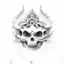 hell vs heaven tattoo design idea