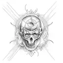 hell vs heaven tattoo design idea