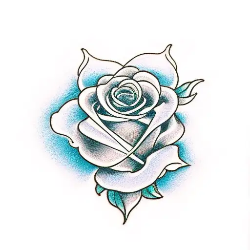 rosas e armas tattoo design idea