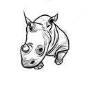 rhino running tattoo design idea