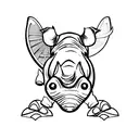 rhino running tattoo design idea