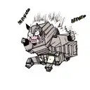 rhinoceros running tattoo design idea