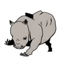 rhinoceros running tattoo design idea