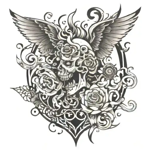 chaos because order has failed, struggle between mind and heart tattoo design idea