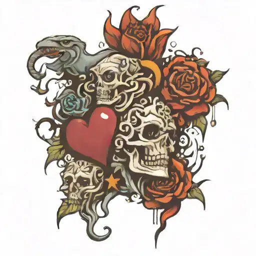 chaos because order has failed, struggle between mind and heart, mental health, depression tattoo design idea