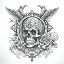 chaos because order has failed, struggle between mind and heart tattoo design idea