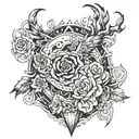 chaos because order has failed, struggle between mind and heart tattoo design idea