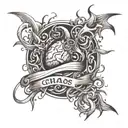 chaos, struggle between mind and heart, mental health, depression tattoo design idea