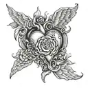 chaos, struggle between mind and heart, mental health, depression tattoo design idea