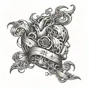 chaos, struggle between mind and heart, mental health, depression tattoo design idea