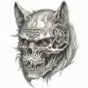 wolf guard skull inside tattoo design idea