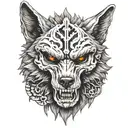 wolf guard skull inside tattoo design idea