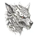 wolf guard skull inside tattoo design idea