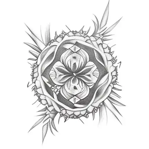 Pineapple tattoo design idea