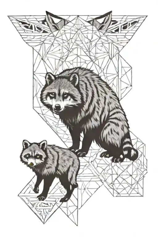  ChatGPT Black and gray Quebecois-style tattoo featuring animal prints (mouse, raccoon, wolf, bison, capybara), tattoo design idea