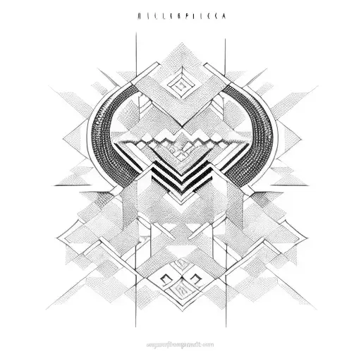 Intricate geometric patterns inspired by indigenous body painting of South America tattoo design idea