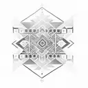 Intricate geometric patterns inspired by indigenous body painting of South America indígena  tattoo design idea