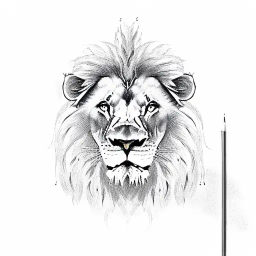 lion with jesus tattoo design idea