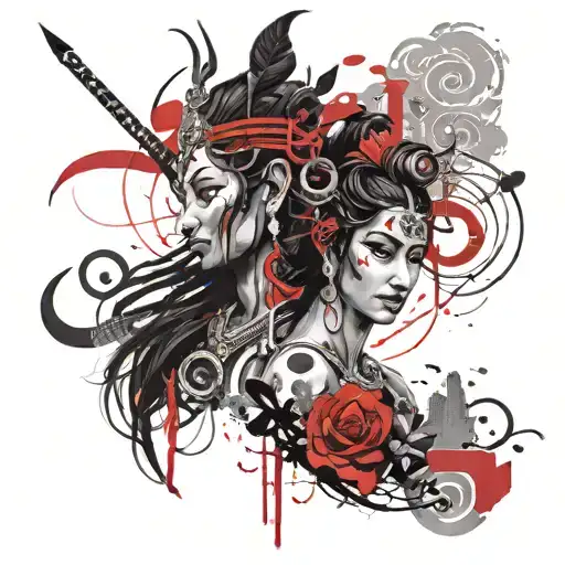 Shiv with Parvati tattoo tattoo design idea