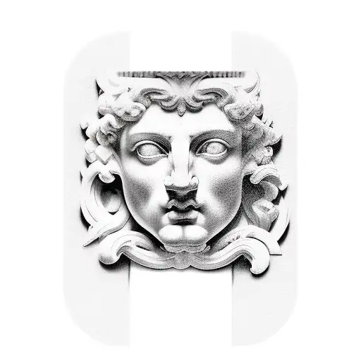 greek statues and architecture  tattoo design idea