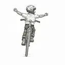 a boy riding a bicycle tattoo design idea