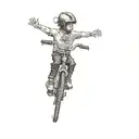 a boy riding a bicycle tattoo design idea