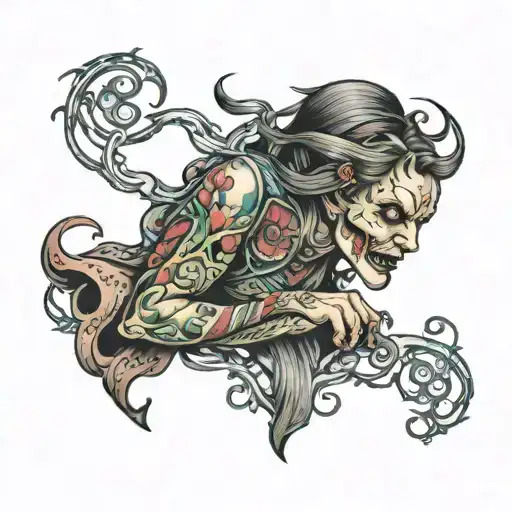 borderline personality disorders,alone,cry,happy,maniac  tattoo design idea