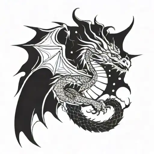 cosmic dragon tattoo design idea
