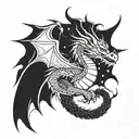 cosmic dragon tattoo design idea