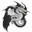 cosmic dragon tattoo design idea