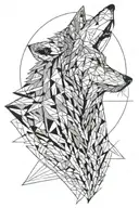 wolf howling at the moon tattoo design idea