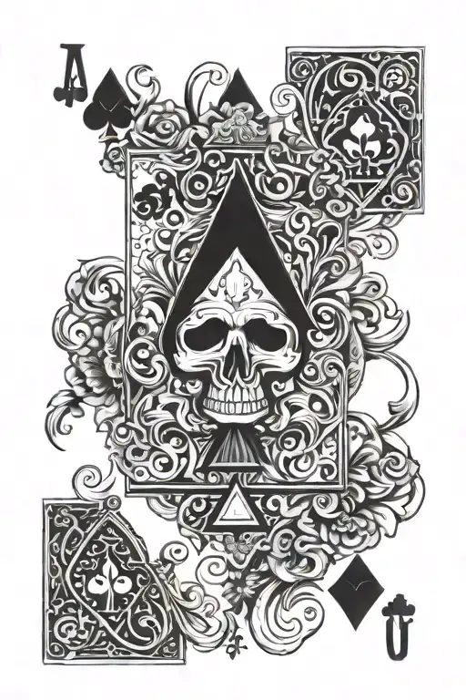 Jack of spades playing card tattoo design idea