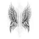 cross with angel wings tattoo design idea