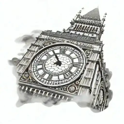 big ben just the clock face tattoo design idea