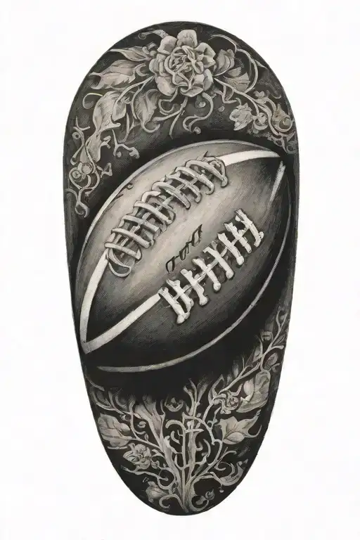 rugby ball tattoo design idea