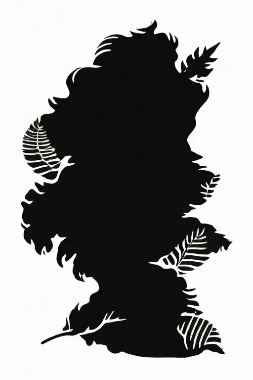 big ben clock  face and silver fern tribal tattoo design idea