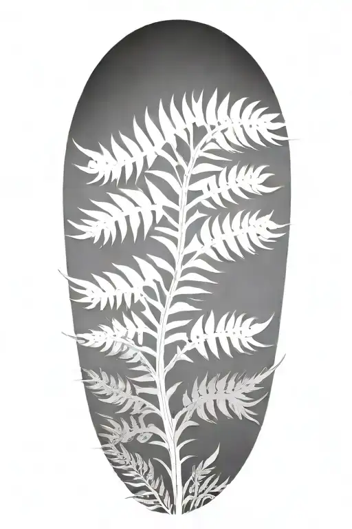 new zealand tribal silver fern single tattoo design idea