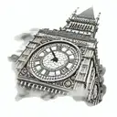 big ben just the clock face tattoo design idea