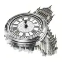 big ben just the clock face tattoo design idea