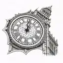 big ben just the clock face tattoo design idea