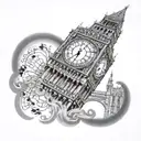 big ben just the clock face tattoo design idea