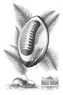 half clock half rugby ball with silver fern tattoo design idea