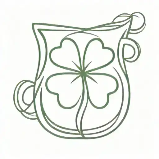 A minimalist tattoo of a four-leaf clover intertwined with the word 'Noah' to represent your son and his Irish heritage tattoo design idea