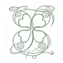 A minimalist tattoo of a four-leaf clover intertwined with the word 'Noah' to represent your son and his Irish heritage tattoo design idea