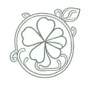 A minimalist tattoo of a four-leaf clover intertwined with the word 'Noah' to represent your son and his Irish heritage tattoo design idea