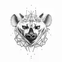 hyena father and son tattoo design idea