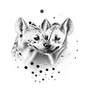 hyena father and son tattoo design idea