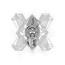 Key with Paul's letters tattoo design idea